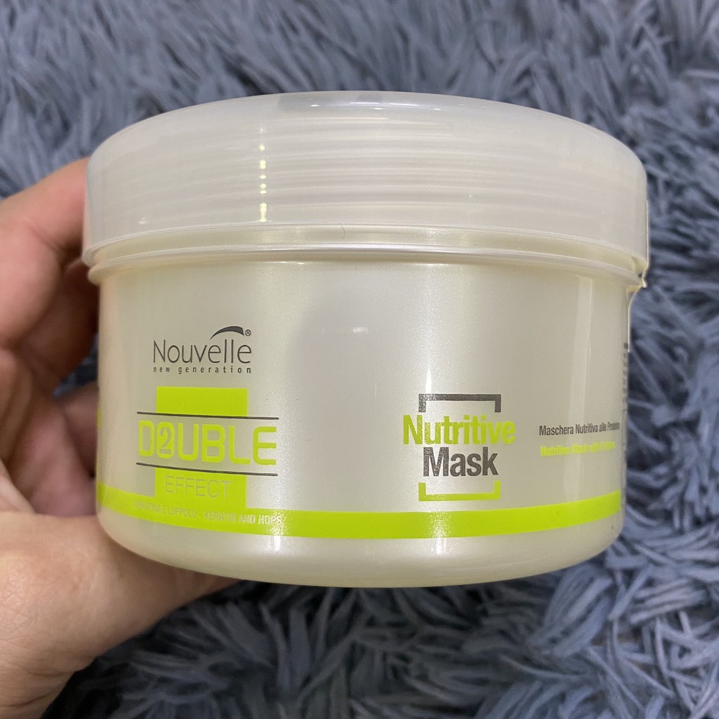 Hấp dầu dược thảo dưỡng chăm sóc tóc hư Nouvelle Double Effect Nutritive Mask 1000ml ( New 2022 )