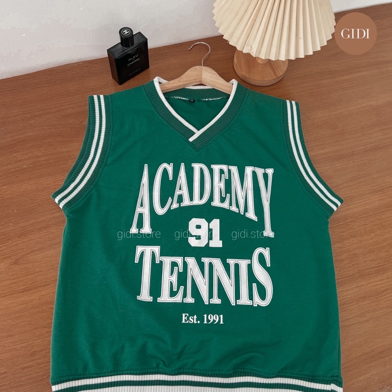Áo Gile ACADEMY TENNIS 1991 Nam nữ unisex vải thun da cá tici co giãn cực mát form rộng