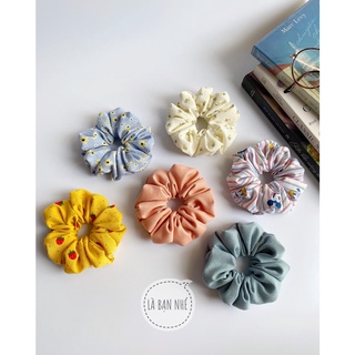 Dây cột tóc scrunchies, dây cột tóc vải, handmade by LÀ BẠN NHÉ