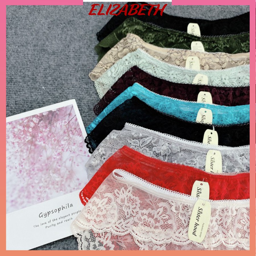 Quần lót ren nữ gợi cảm sexy siêu mỏng nhiều màu, mềm mịn quyến rũ, quần lót Elizabeth Chip