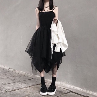 (Có sẵn, sale trong tháng) 335k còn 300k, váy đen hai dây, váy prom, váy gothic