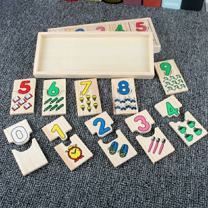 ĐỒ CHƠI GỖ, Bộ SỐ GHÉP HÌNH MONTESSORI