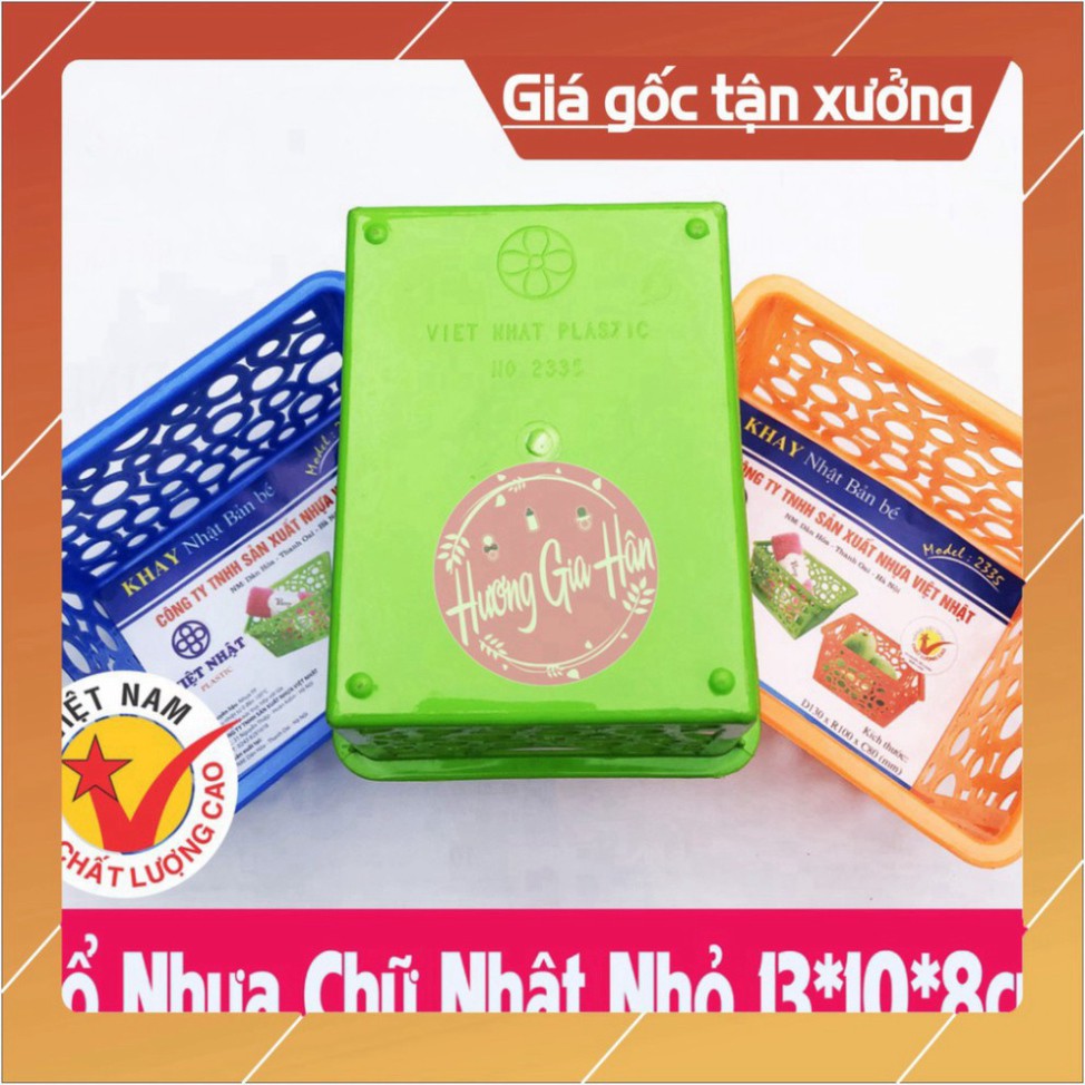 [HN] Rổ Nhựa Hoa Chữ Nhật, Rổ Cỡ Nhỏ Đa Năng kích thước 13*10*8cm của Việt nhật plastic