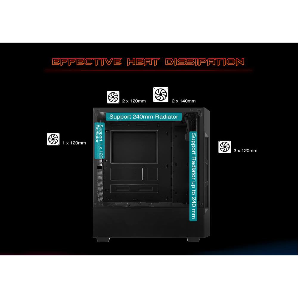 Vỏ Case Xigmatek Nemesis Black ko Fan chính hãng Mai Hoàng