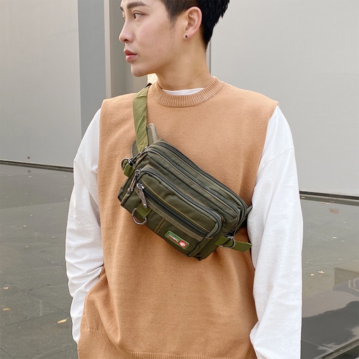 Túi đeo bụng nam, nữ vải dù mềm mại chống thấm nước cao cấp size 22cm - TUI-53