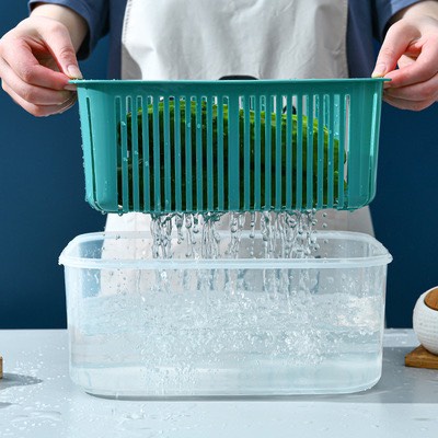 Bộ 5 hộp đựng rau củ quả thực phẩm kèm rổ và nắp đậy bảo quản trong tủ lạnh loại tốt