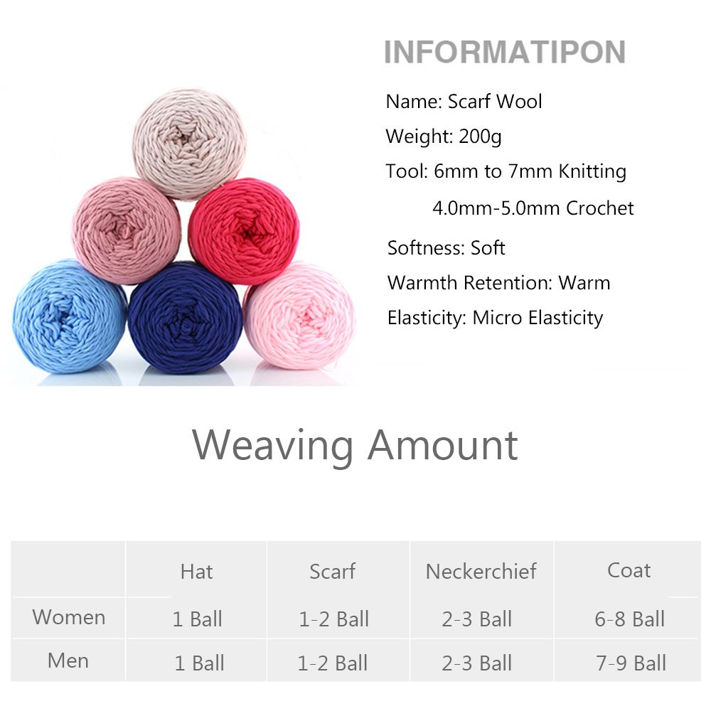 Cuộn len cotton 16 sợi dày dặn để đan áo sweater khăn quàng cổ DIY nhiều màu tự chọn 200g