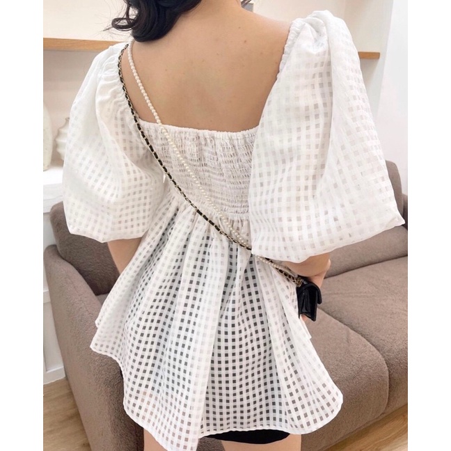 Set babydoll tay phồng, áo babydoll tay bồng