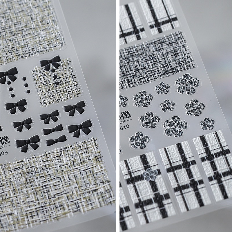Sticker kẻ dạ Hàn 3d new trang trí móng
