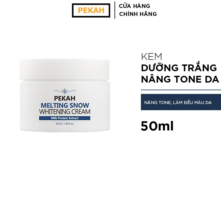 [Mã BMLT30 giảm đến 30K đơn 299K] Kem Dưỡng Trắng Nâng Tone Da PEKAH Melting Snow Whitening Cream 50ml