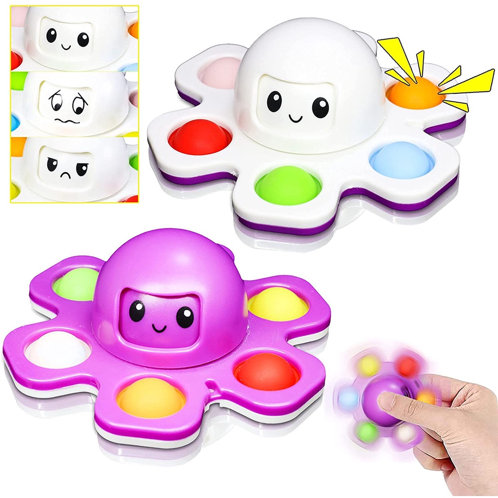 Đồ Chơi Con Quay Bạch Tuột Cảm Xúc Kết Hợp Bấm Bong Bóng Pop It Spinner Octopus Vui Nhộn Giá Rẻ Shop NHAGAU1981