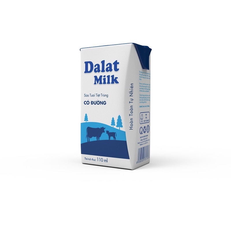 ( Đủ Mùi ) Sữa Tươi Tiệt Trùng Dalat Milk - 4 hộp