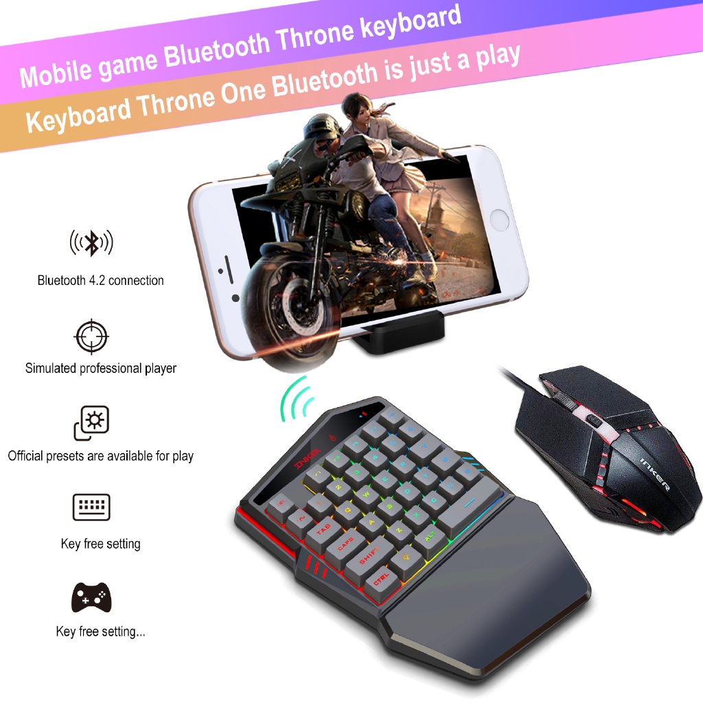 Bàn Phím Chơi Game Kết Nối Bluetooth 4.2 35 Phím Có Đèn Led