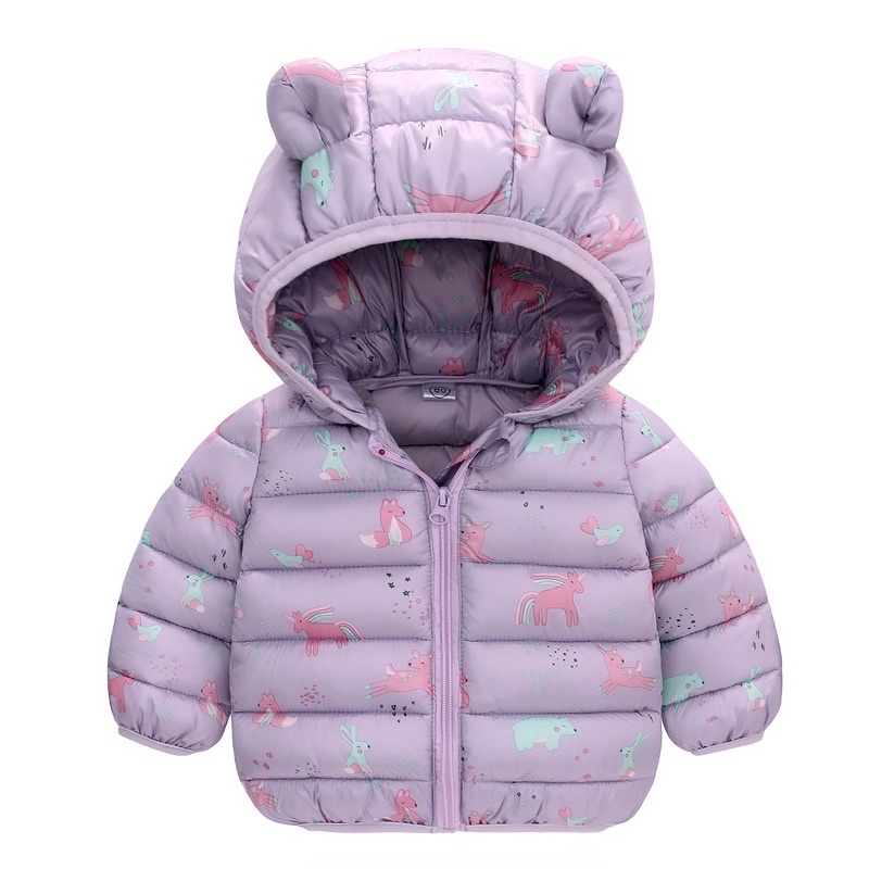 Áo khoác trẻ em, áo phao cho bé siêu nhẹ mũ tai gấu dễ thương cho bé trai và bé gái ZG Boutique size từ 8-20kg