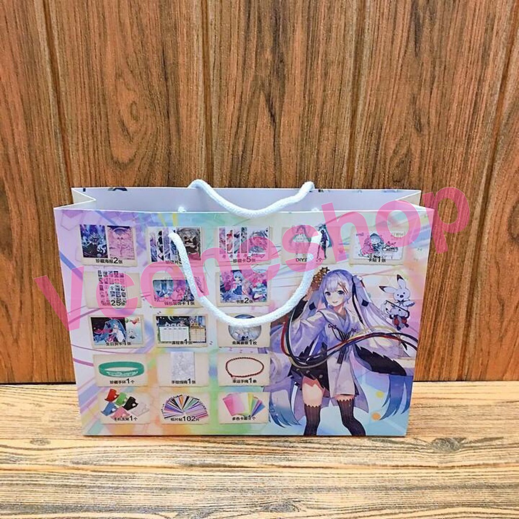(new) Túi quà Miku Hatsune hình chữ nhật chibi anime album ảnh