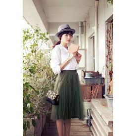 Chân váy tulle skirt  style công chúa dài qua gối