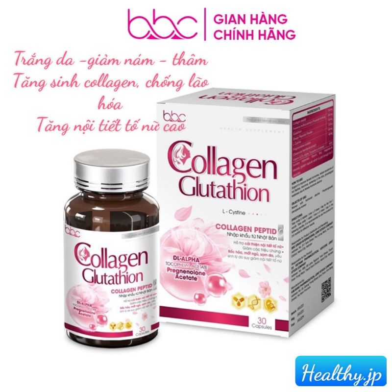 Viên uống trắng da tăng nội tiết tố COLLAGEN GLUTATHION BBC