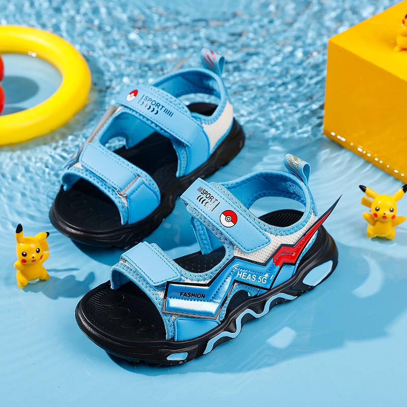 Sandal đế mềm in hình pikachu thời trang cho bé trai