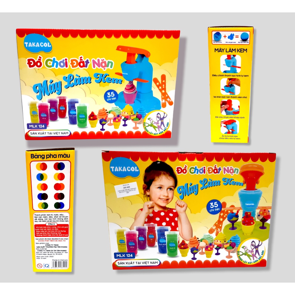 Đồ chơi đất nặn làm kem cao cấp TAKACOL hàng Việt Nam chất lượng cao
