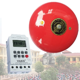 Bộ chuông hẹn giờ trường học - chuông 8 inches 97dB, hẹn giờ 28 lần reo chuông/ngày, điện áp 220AC