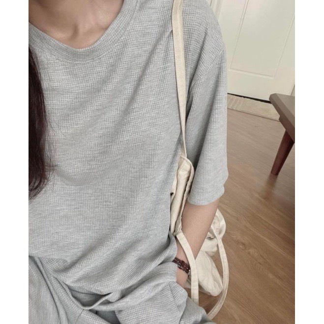 Set Trơn Tổ Ong Cộc Tay Nữ🌸 Bộ quần short đùi áo  form rộng tay lỡ nam nữ UNISEX, sooc phông mặc ở nhà Ulzzang hàn quốc
