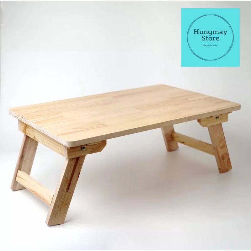 Bàn học gấp gọn bằng gỗ cao su tự nhiên 60x40x26cm - bàn xếp đa năng (cam kết như hình)