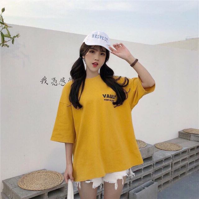 Áo thun from rộng cotton 100% thêu hình dễ thương