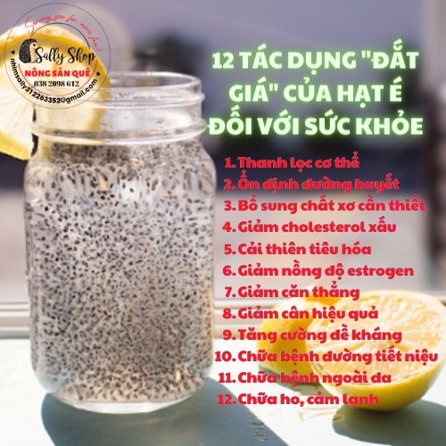 1kg Hạt É Hữu Cơ Xuất Khẩu SallyFood Hột É Organcic Giảm Cân 250g 500g Sạch Không Chất Bảo Quản Hàng Loại 1 Nông Sản Quê