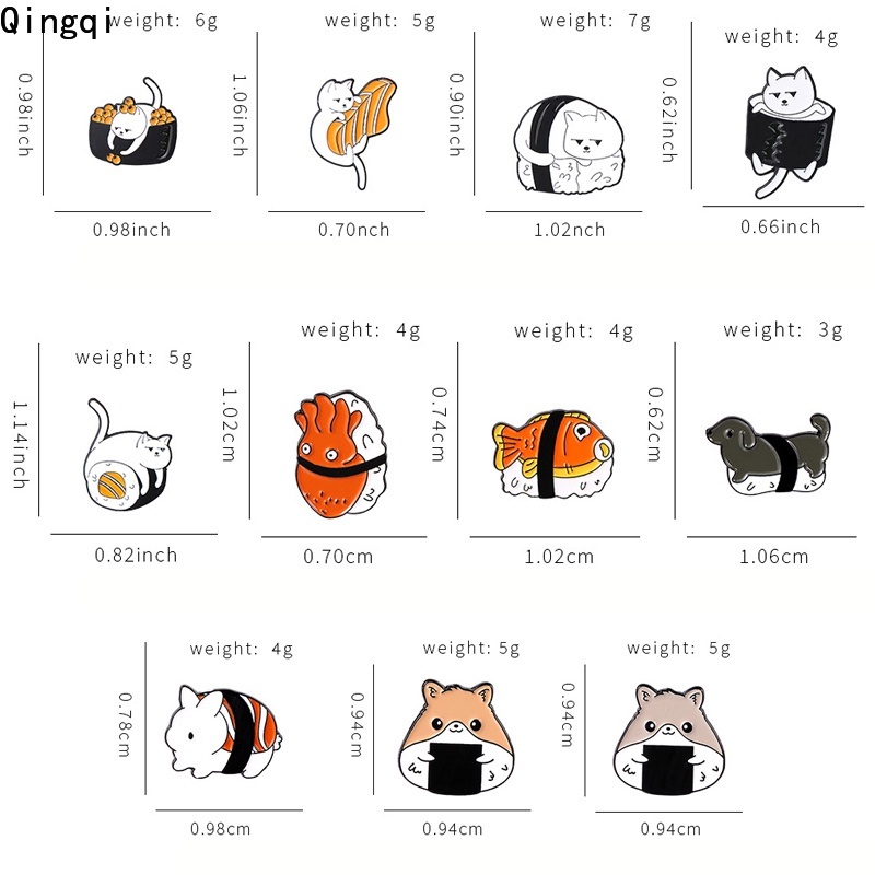 Trâm cài áo Miss Zoe hình động vật và sushi hoạt hình sáng tạo nhiều kiểu tùy chọn thời trang cho nam và nữ