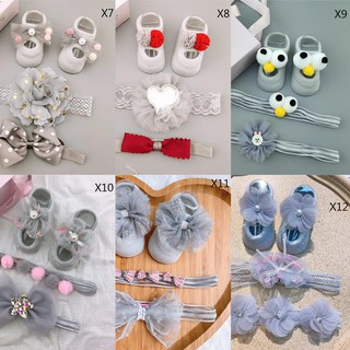 Set băng đô và giày tất cho bé full box