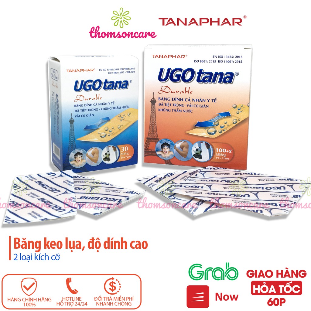 Băng vết thương cá nhân Ugotana - băng dính y tế chống nước, bằng vải, sơ cứu khi đứt tay