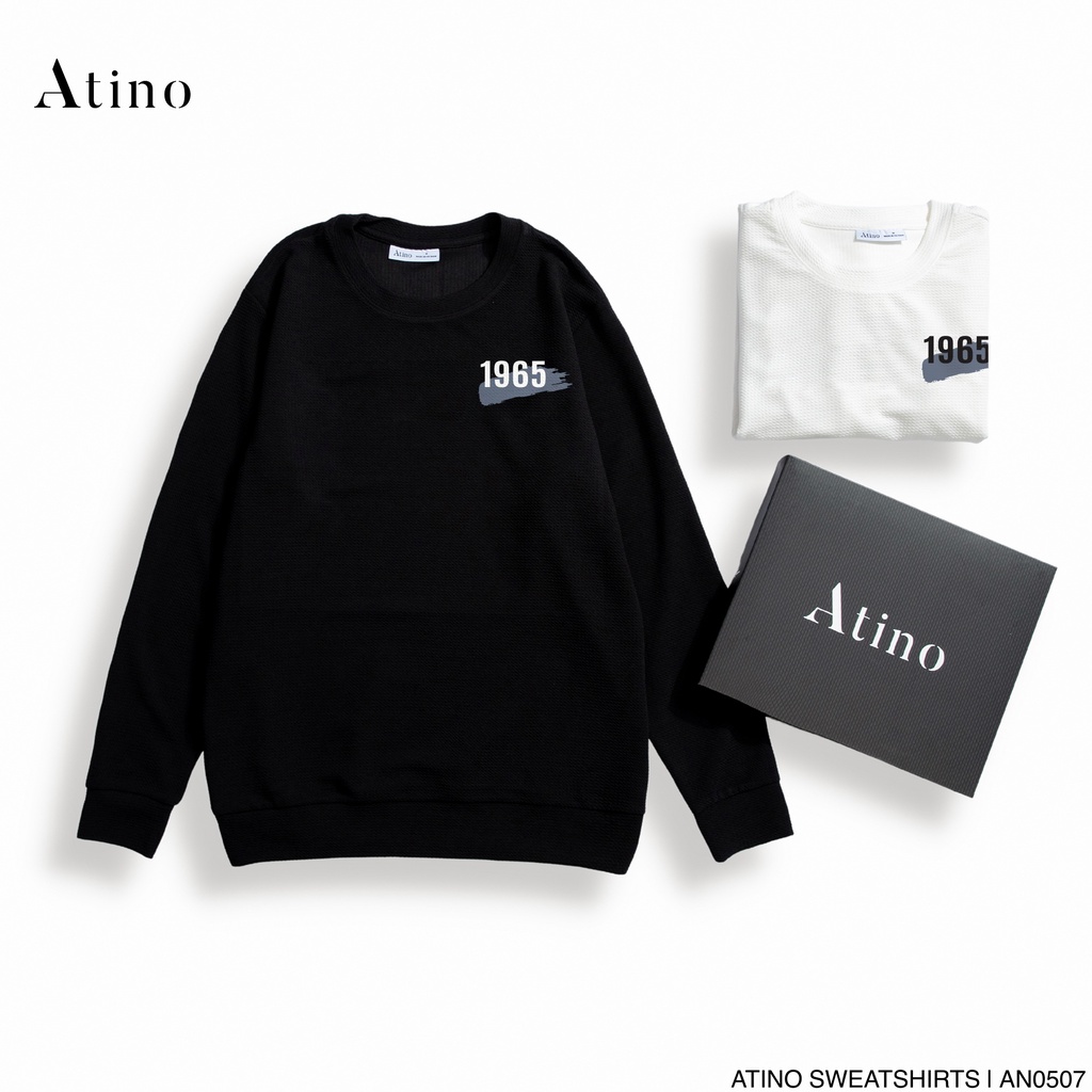 Áo thun dài tay nam 1965 ATINO vải thun cao cấp chuẩn form AN0507