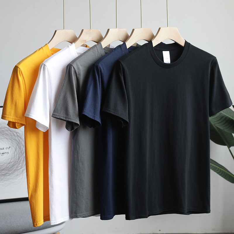 Áo thun nam cổ tròn basic tee thiết kế trơn unisex cộc tay vải cotton co giãn 4 chiều