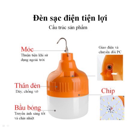 Bóng đèn Led sạc tích điện Yến Quân YQ-801 30w KHO GIÁ SỈ 2022
