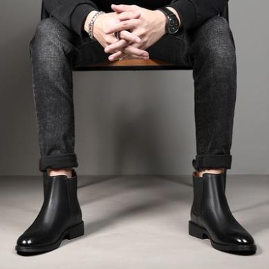 Giày tây nam chelsea boots chất liệu da bò $