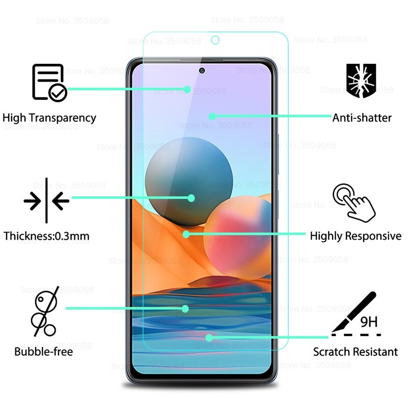 2 Kính Cường Lực Bảo Vệ Màn Hình Cho Xiaomi Redmi Note10 Note 10 Pro Max 10s