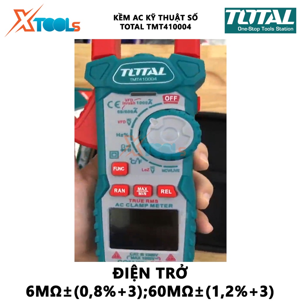 Đèn led xách tay dùng sạc TOTAL TLP20301C đèn xách tay đa năng Công suất 20W, Lượng ánh sáng 1400 lumens, Thời gian sạc