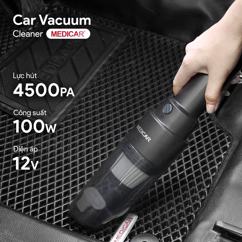 Máy hút bụi Ô tô MEDICAR - Lực hút mạnh - Dễ dàng vệ sinh - Bộ lọc HEPA cao cấp giặt và tái sử dụng được