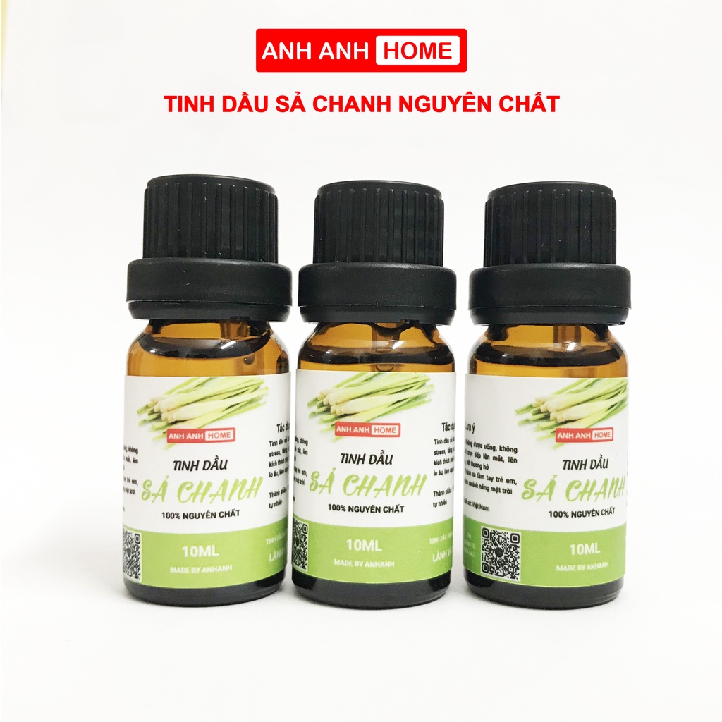 Tinh dầu sả chanh nguyên chất 10ml AnhAnhHome- Tinh dầu xả chanh đuổi muỗi, tinh dầu xông phòng