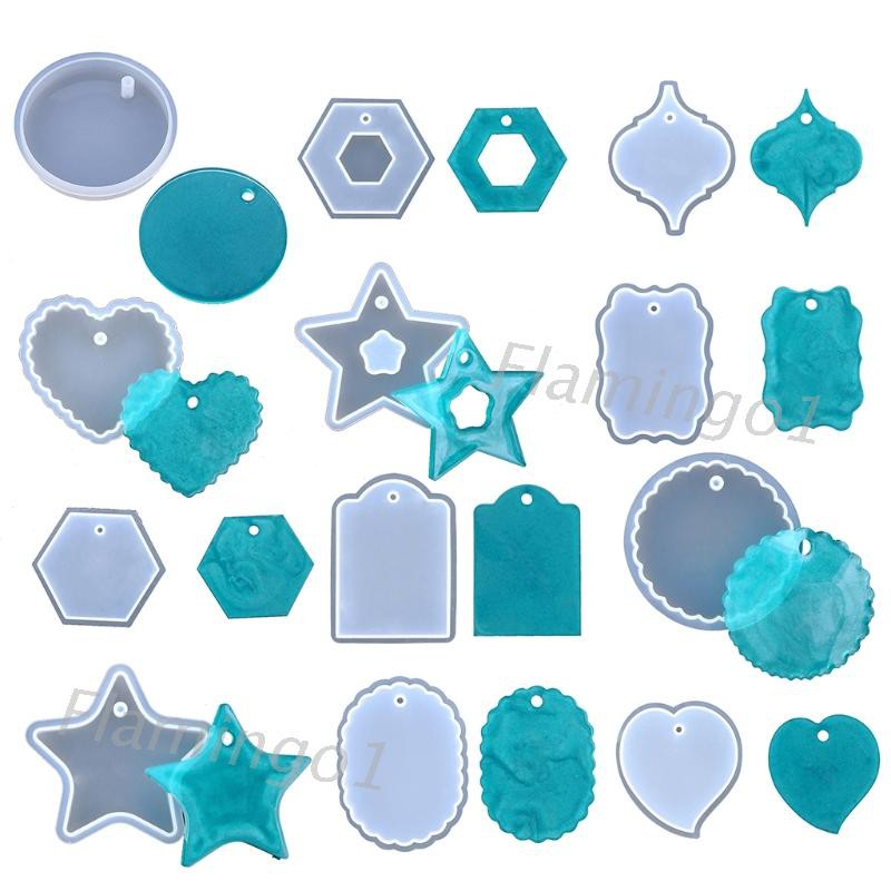 Khuôn Silicone Hình Học Làm Móc Khóa