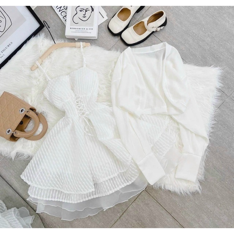 ĐẦM XỐP 2S NƠ LƯNG 5M✨