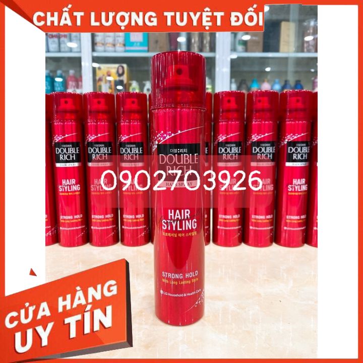 Keo Xịt Tóc Double Rich170ml (chai màu đỏ) tạo nếp tóc tạo kiểu ốn-giữ nếp lâu -mùi thơm dễ chịu -dành cho cả nam và nữ