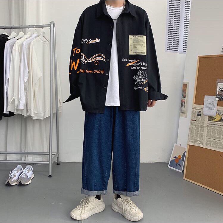 [ Có ảnh thật ] Áo sơ mi unisex form rộng - somi nam sọc số 8 | BigBuy360 - bigbuy360.vn