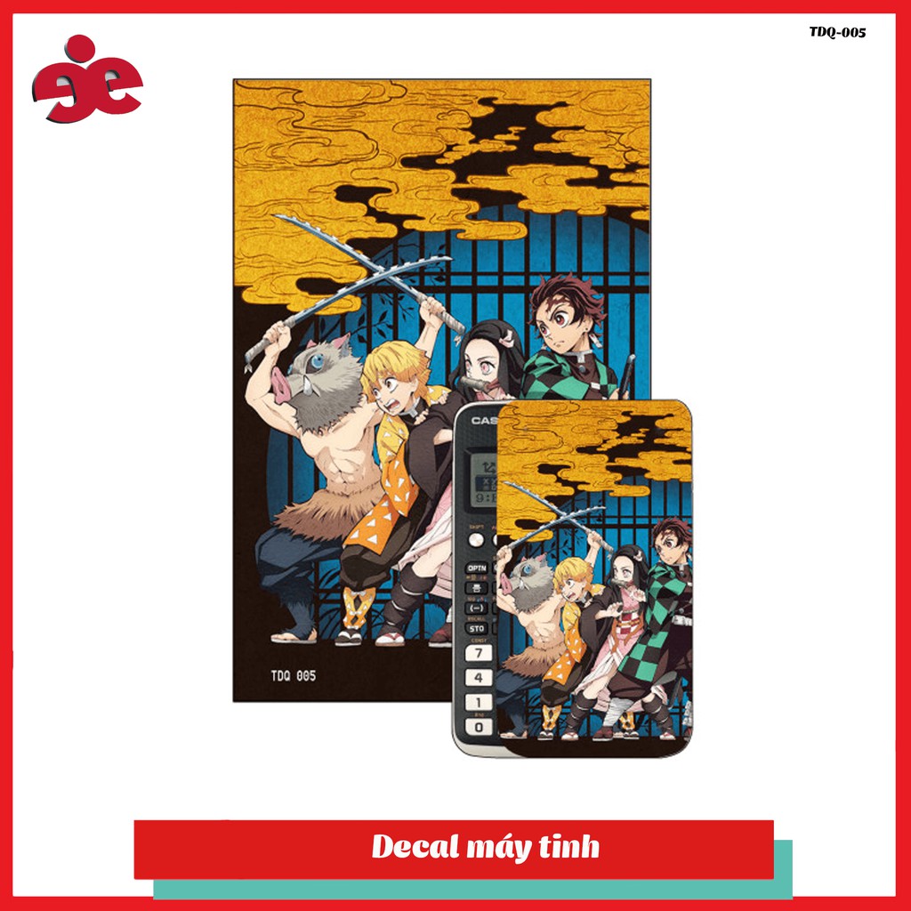 Decal trang trí máy tính casio thanh gươm diệt quỷ TDQ-009