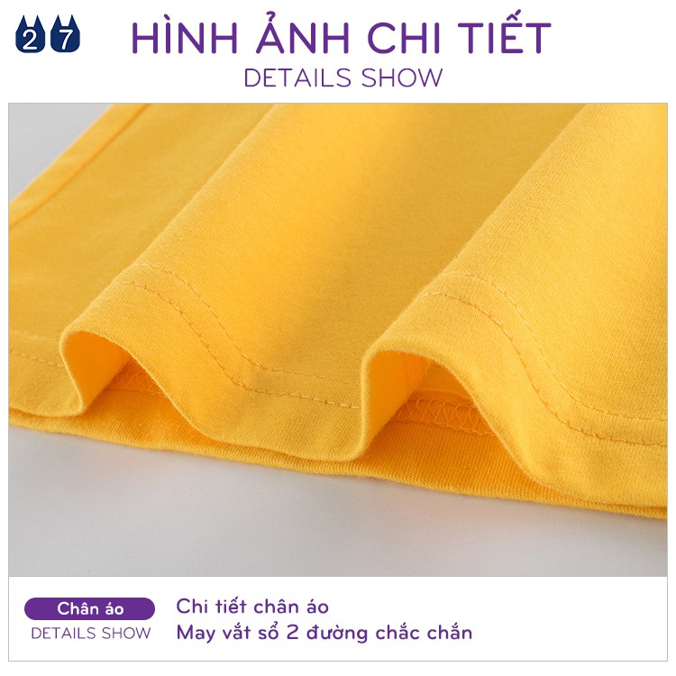 Áo bé gái 27HOME áo cotton cộc tay cho bé in hình hoa quả hàng xuất Âu Mỹ