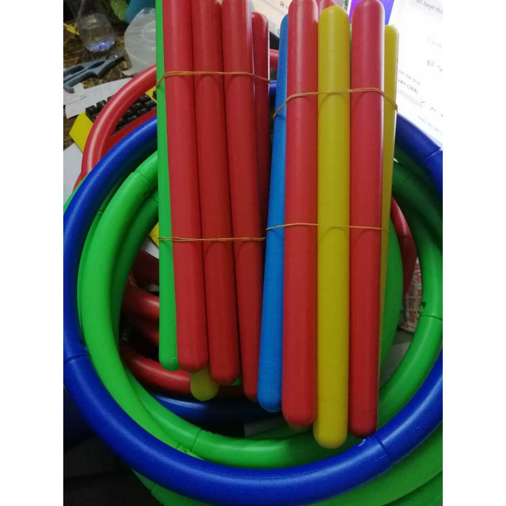COMBO 10 VÒNG THỂ DỤC TRỘN MÀU MẦM NON PHI 30, 40cm