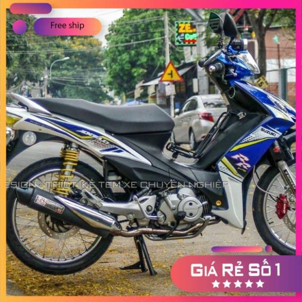 Tem xe Axelo trắng xanh mới