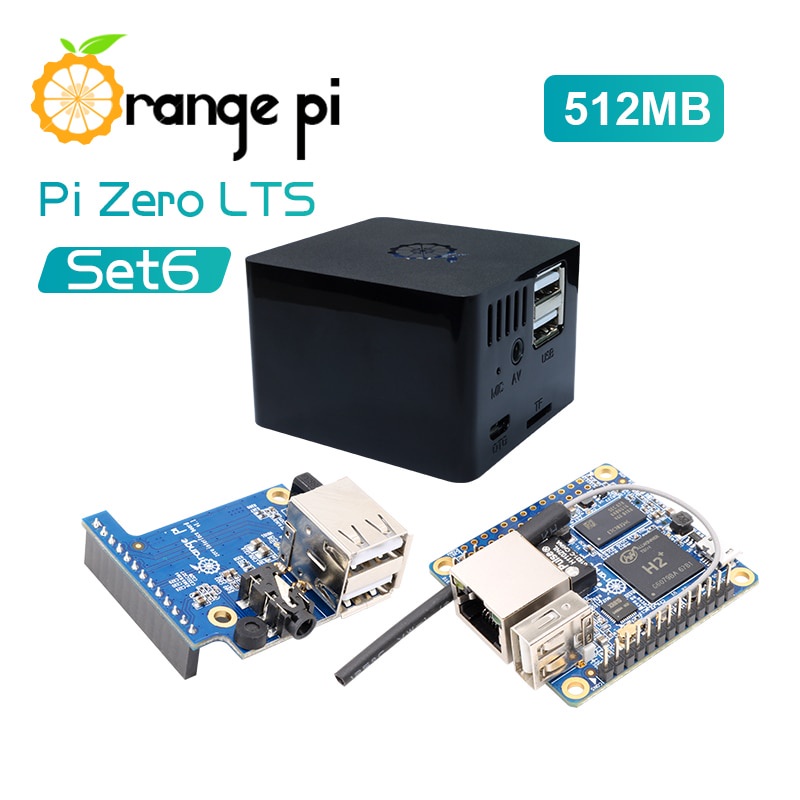 Orange PI Zero LTS 512MB+Expansion Board+Black Case, Run Android 4.4, Ubuntu, Debian Image