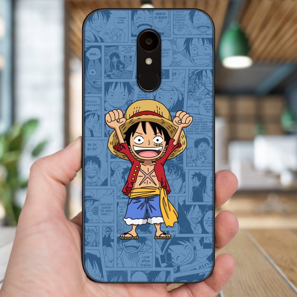 Ốp lưng Xiaomi Redmi 5 viền đen in hình Luffy One Piece