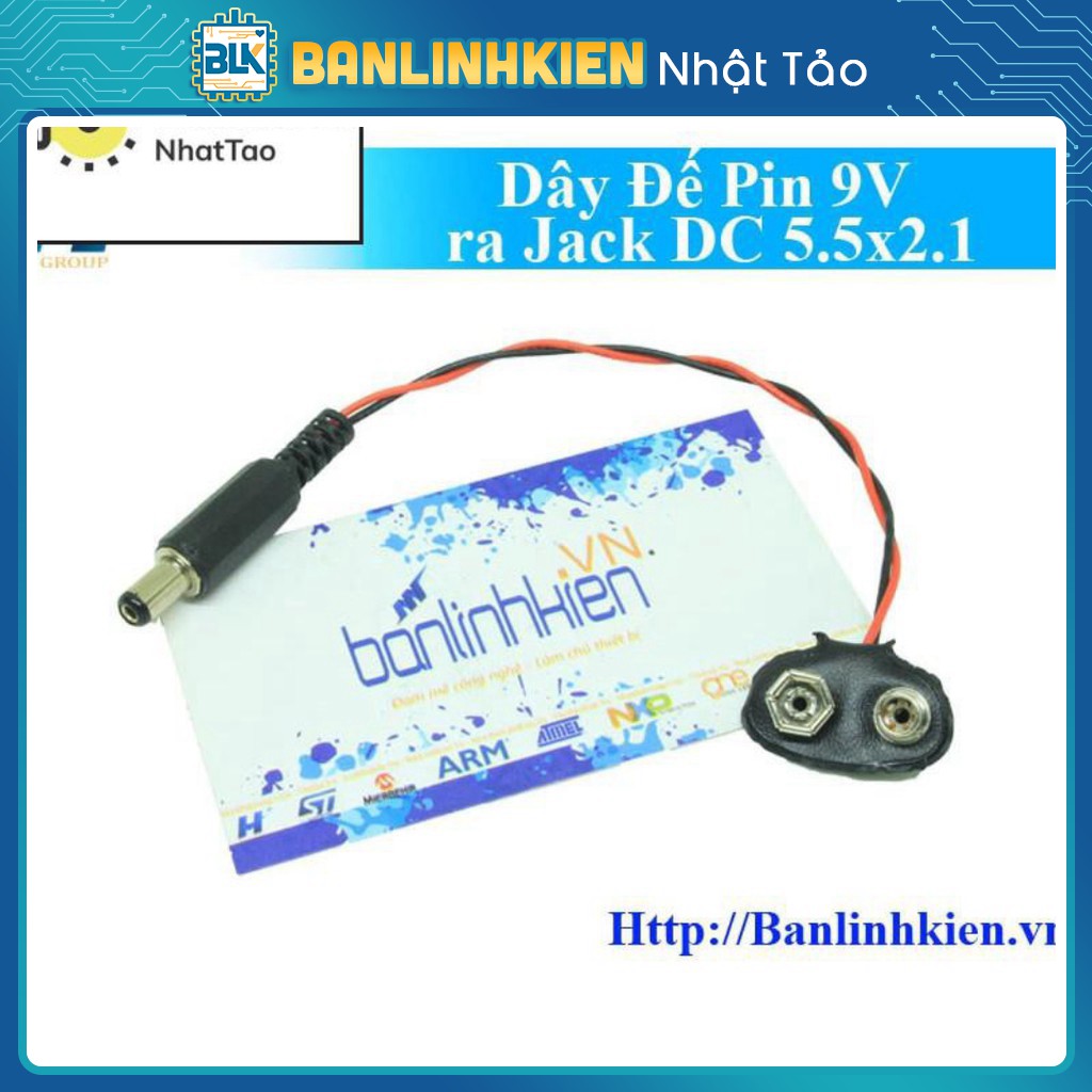 [Sale] Dây Đế Pin 9V Ra Đầu Jack DC 5.5x2.1MM